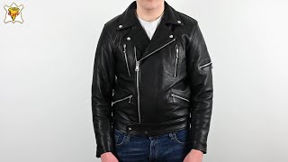 Goldtop 617 Leather Motorcycle Jacket  Black [upl. by Ecnar344]