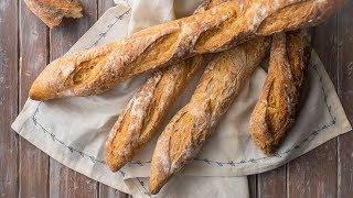 Crusty French Baguette Recipe [upl. by Lovato]