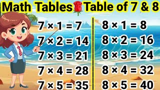 Table of 7 and 8 7 aur 8 ka Table 7 ka Table 8 ka Table Table 7 amp 8 Pahada 7 aur 8 tableof7and8 [upl. by Anehsat]