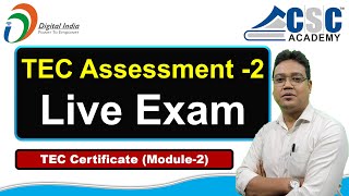 Tec Live Exam 2024  CSC Tec Exam Questions and Answers  Tec Assessment Exam  Hindi and English [upl. by Lemrahs837]