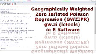 Geographically Weighted Zero Inflated Poisson Regression GWZIPR gwzi lctools in R Software [upl. by Nodal]