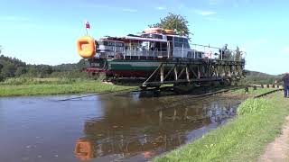 Inclined plane boat lift on the Elblag Canal in northern Poland [upl. by Valma873]