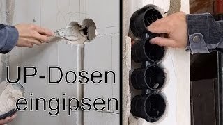 UPDosen  Gerätedosen eingipsen  RohbauElektroinstallation Teil 3 [upl. by Novahs]