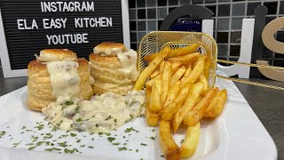 🇫🇷🇧🇪 recette facile du vol au vent  bouchées à la reine aux poulets et aux champignons 😋😋😋 [upl. by Ayekam]