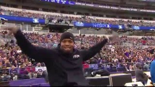 Terrell Suggs Pumps Up Crowd vs Steelers [upl. by Sokcin]