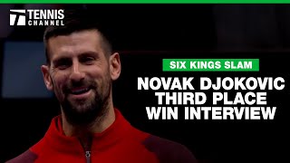 Novak Djokovic Pays Respect to Nadal Reflects on Rivalry  Six Kings Slam PostMatch Interview [upl. by Neros936]