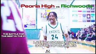 BATTLE in PEORIA RICHWOODS vs Peoria High Lathan Sommerville goes OFF for his 1000th Point 🔥 [upl. by Dupre276]