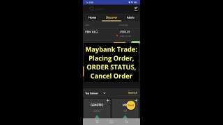 Maybank Trade Placing Order ORDER STATUS Cancel Order [upl. by Schlessinger632]