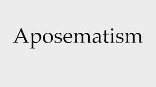 How to Pronounce Aposematism [upl. by Truitt]