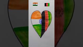 Indian flag 🇮🇳 vs Afghanistan flag 🇦🇫 drawing  Indipendence day Flag drawing art viral shorts [upl. by Vanthe452]