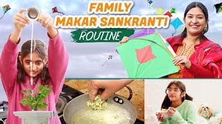 Family MAKAR SANKRANTI Routine  Pahadi vs Bundelkhandi  CookWIthNisha [upl. by Zemaj]