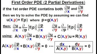 Math Partial Differential Eqn  Ch1 Introduction 20 of 42 1st Order PDE 2 Partial Deriv [upl. by Tnarg]