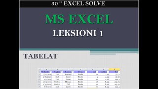 Leksioni i Pare  Konceptimi dhe Formatimi i tabelave ne excel [upl. by Aisilef]