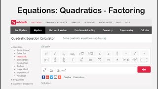 Equations Factoring Quadratics [upl. by Inness]