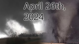 CHASING A MONSTER TORNADO OUTBREAK  April 26th 2024 [upl. by Eiboj]