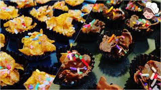 Easy Fast Honey and Chocolate Cornflakes Cookies Recipes  Biskut Cornflakes Madu dan Coklat  35 [upl. by Ahsiken]