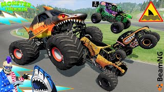 Monster Jam INSANE Racing Freestyle and High Speed Jumps  BeamNG Drive  Mace Mace Tv [upl. by Bueschel]