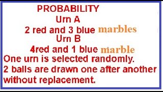 Probability Urn A contains 2 red balls and 3 blue marbles and urn B contains 4 red marbles and [upl. by Aleina663]