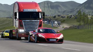 Rimac Nevera 2022 vs Tractor Trucks vs Sports Cars at Highlands [upl. by Aramanta205]