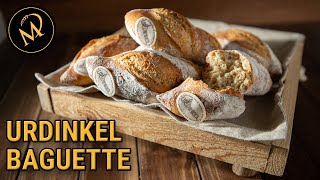 Knusprige UrDinkel Baguette Brötchen  backen mit Dinkel [upl. by Atiker279]