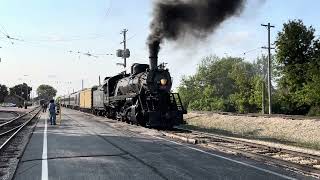 Frisco 1630 Decapod Steam Locomotive departing from the Illinois Railway Museum [upl. by Airotna]