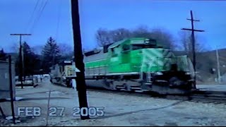 FURX 3041 leads a crazy consist on CSX February 27 2005  Ohiopyle PA [upl. by Retep]