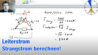 Strangstrom Leiterstrom Drehstrom Dreieck berechnen [upl. by Hteazile]