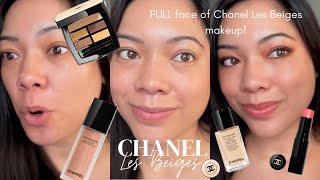 NEW FULL FACE OF CHANEL LES BEIGES MAKEUP Chanel Les Beiges Foundation Blush Eyeshadow Palette [upl. by Stoller]