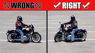 How To Turn FROM A STOP On Your Motorcycle  MSF Motorcycle Test Techniques [upl. by Layney]