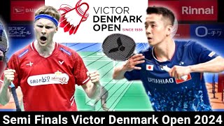 Anders Antonsen  den  vs kenta nishimoto  JPN   SF  Denmark Open 2024 [upl. by Suivart651]