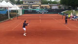 Diego Schwartzman FOREHAND in Slow Motion court level back view [upl. by Macdonell]