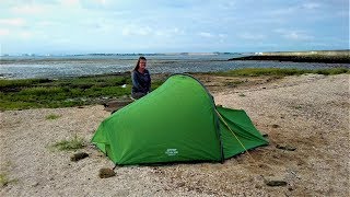 WILD CAMP ON CANVEY ISLAND  VANGO NEVIS 200 TENT [upl. by Antonius]