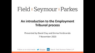 An introduction to the Employment Tribunal process [upl. by Zamir578]