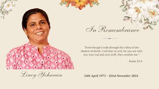 In Loving Memory of Mrs Lincy Yohannan  IPC Shalom Vadodara [upl. by Nessah717]