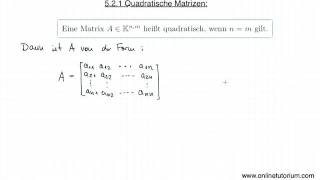 Quadratische Matrizen  Mathematik Video Erklärung [upl. by Arias]