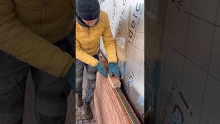 laying facade bricks on glue [upl. by Gillan]