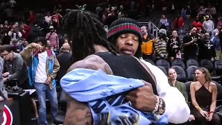 Ja Morant signs a jersey for Lil Baby following Grizzlies win over Hawks  NBA on ESPN [upl. by Lemmie929]