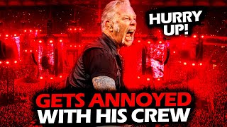 JAMES HETFIELD GETS ANNOYED WITH HIS CREW LIVE 2024 METALLICA [upl. by Eelsnia]