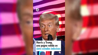 Harris y Trump una pugna reñida en siete estados indecisos [upl. by Schifra]