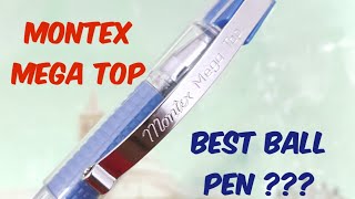 Montex mega top ball pen  Best ball pen for Rs10  Best pens for exams Review and Detailed video [upl. by Enirac32]