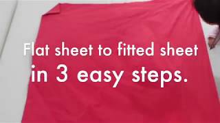 Convert Flat sheet to fitted sheet in 3 easy steps [upl. by Oster]