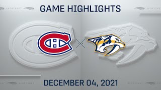 NHL Highlights  Canadiens vs Predators  Dec 04 2021 [upl. by Annerb85]