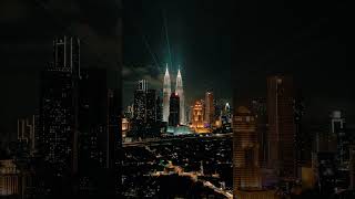 Petronas Twin Towers with Laser Show malaysia petronastwintower [upl. by Allemac]