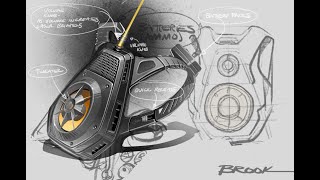 Wearable Sound System Sketch Render [upl. by Yenal]