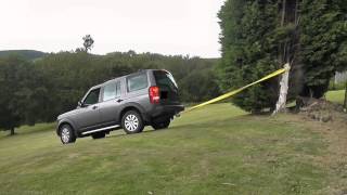 A Landrover Discovery pulling out an old tree stump [upl. by Ais]