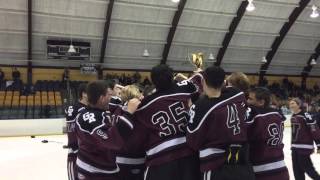 Ice Hockey Video VeronaGlen Ridge receives McInnis Cup [upl. by Wymore]