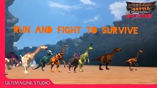 dinosaur battle multiverse run and fight to survive 2 leg herbivore race 1 [upl. by Biagi989]