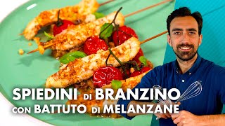 Deliziosi Spiedini di Branzino con Melanzane e Pomodori al Forno [upl. by Biddie]