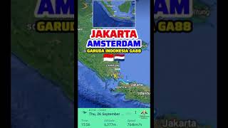 Jakarta to Amsterdam Flight Route Garuda Indonesia GA88 2102024 aviation travel popular [upl. by Arni631]