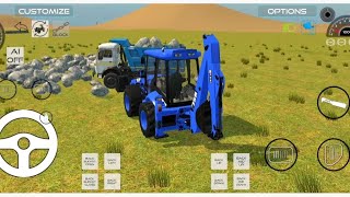 Drive JCB And Unloading Stone From Dumper Tractor In Game Indian Vehicle simulator 3D [upl. by Rezzani]